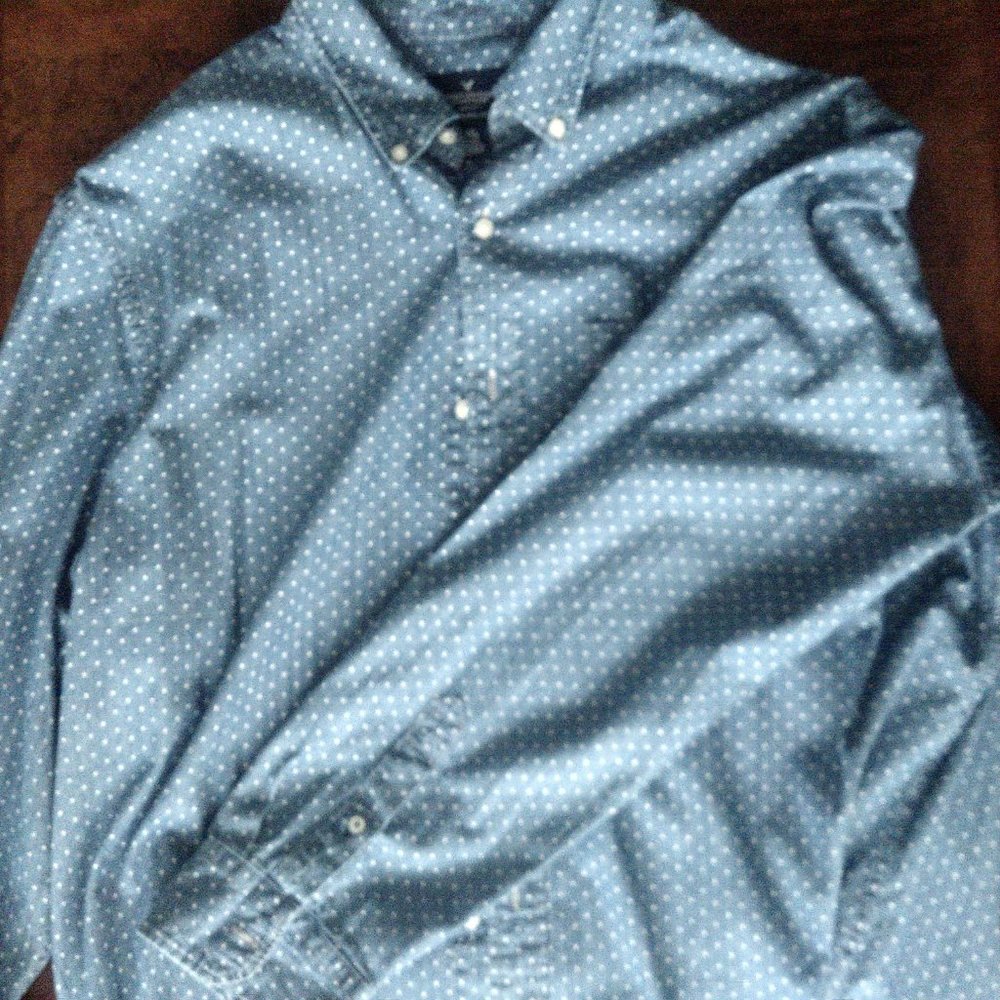 American Eagle Size XXL Long-Sleeve Shirt Blue